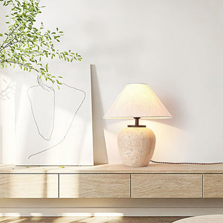 Cazorus Lampe de Table en Travertin Globulaire