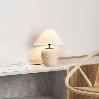 Cazorus Lampe de Table en Travertin Globulaire