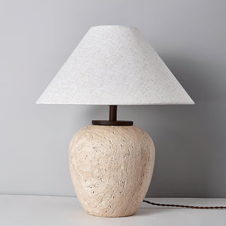 Cazorus Lampe de Table en Travertin Globulaire