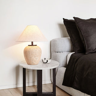 Cazorus Lampe de Table en Travertin Globulaire