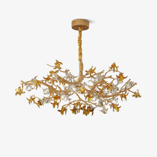 Ulfuvye Lustre Branche Laiton Cristal Luxueux
