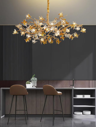 Ulfuvye Lustre Branche Laiton Cristal Luxueux