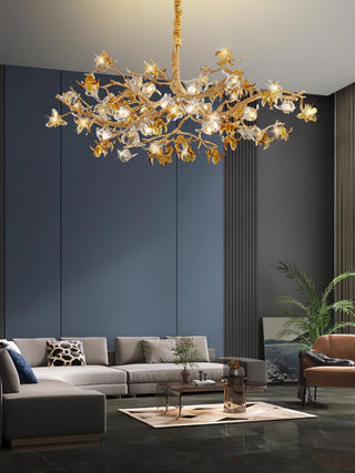 Ulfuvye Lustre Branche Laiton Cristal Luxueux