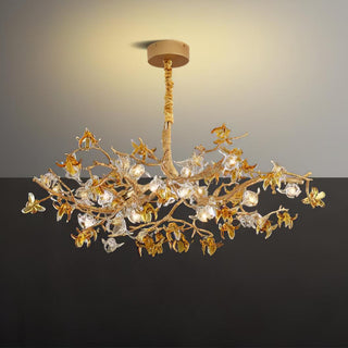 Ulfuvye Lustre Branche Laiton Cristal Luxueux