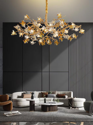 Ulfuvye Lustre Branche Laiton Cristal Luxueux