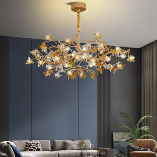 Ulfuvye Lustre Branche Laiton Cristal Luxueux