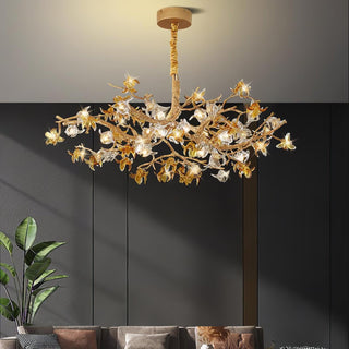 Ulfuvye Lustre Branche Laiton Cristal Luxueux