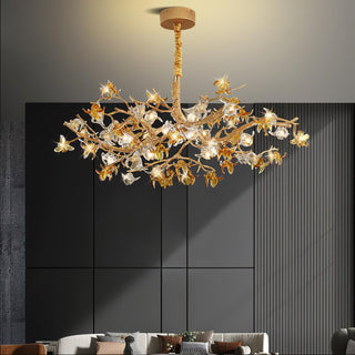 Ulfuvye Lustre Branche Laiton Cristal Luxueux