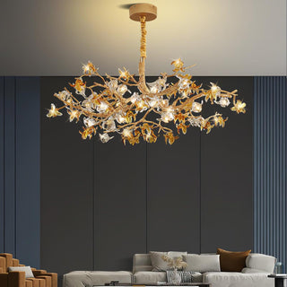 Ulfuvye Lustre Branche Laiton Cristal Luxueux