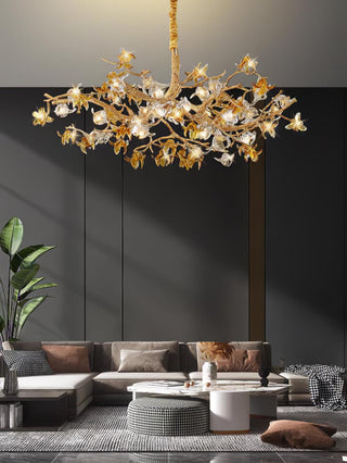 Ulfuvye Lustre Branche Laiton Cristal Luxueux