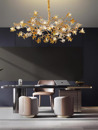 Ulfuvye Lustre Branche Laiton Cristal Luxueux