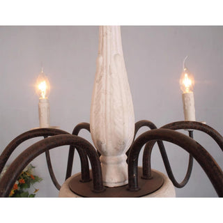 Ljomuvyi Lustre Traditionnel En Métal Et Bois De Style Ferme