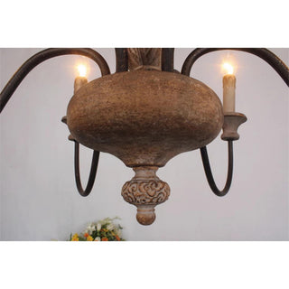Ljomuvyi Lustre Traditionnel En Métal Et Bois De Style Ferme