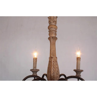 Ljomuvyi Lustre Traditionnel En Métal Et Bois De Style Ferme
