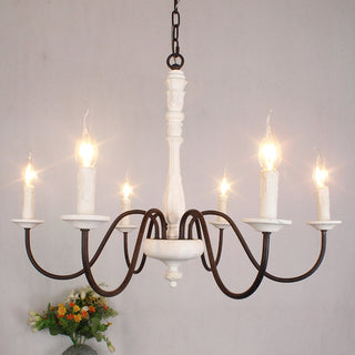 Ljomuvyi Lustre Traditionnel En Métal Et Bois De Style Ferme
