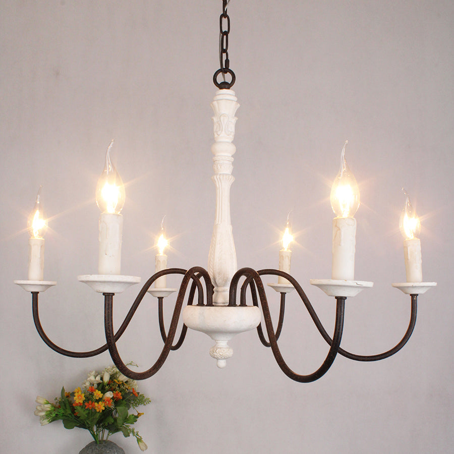 Ljomuvyi Lustre Traditionnel En Métal Et Bois De Style Ferme