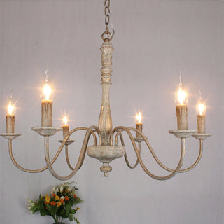 Ljomuvyi Lustre Traditionnel En Métal Et Bois De Style Ferme