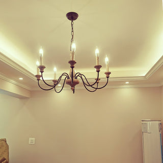 Ljomuvyi Lustre Traditionnel En Métal Et Bois De Style Ferme