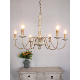 Ljomuvyi Lustre Traditionnel En Métal Et Bois De Style Ferme