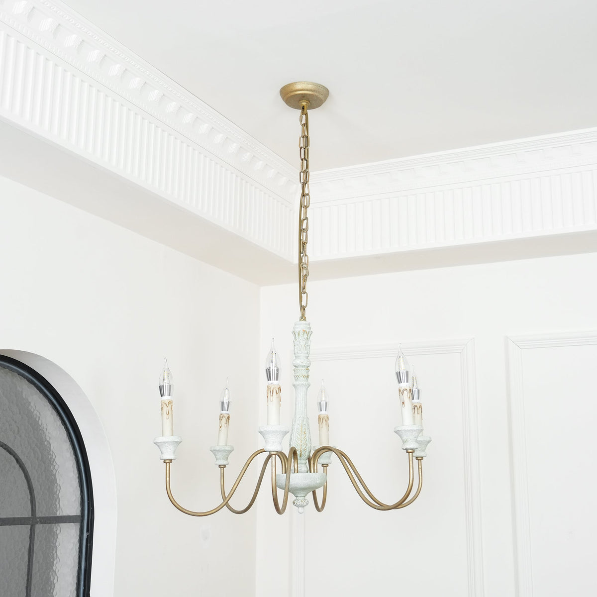Ljomuvyi Lustre Traditionnel En Métal Et Bois De Style Ferme