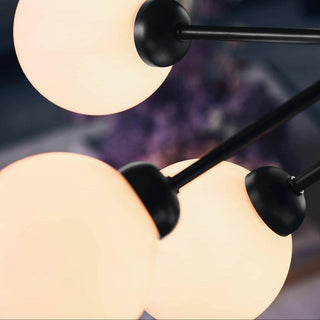 Lustra Suspension en Verre Globe Cluster Laiton