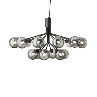 Lustra Suspension en Verre Globe Cluster Laiton