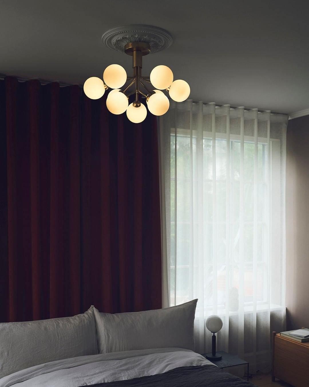 Peressa Suspension en Verre Globe Cluster Laiton