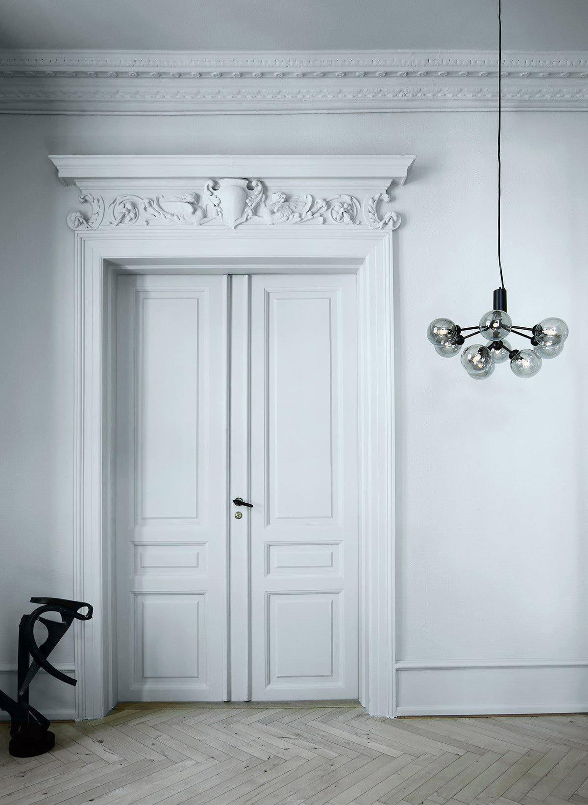 Peressa Suspension en Verre Globe Cluster Laiton