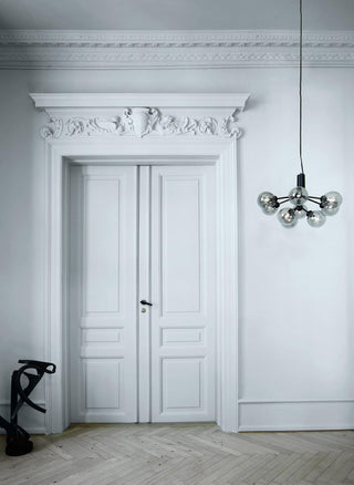 Lustra Suspension en Verre Globe Cluster Laiton