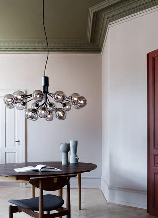 Lustra Suspension en Verre Globe Cluster Laiton