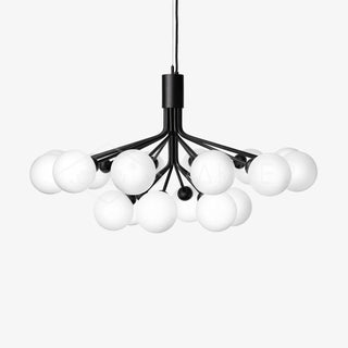 Lustra Suspension en Verre Globe Cluster Laiton