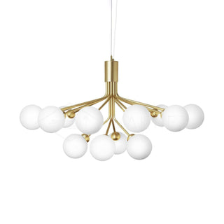 Lustra Suspension en Verre Globe Cluster Laiton