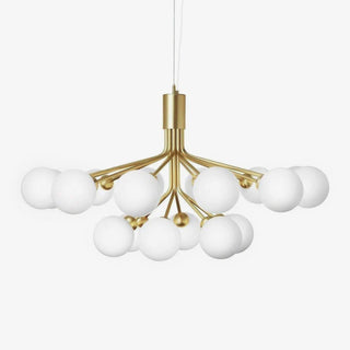 Lustra Suspension en Verre Globe Cluster Laiton