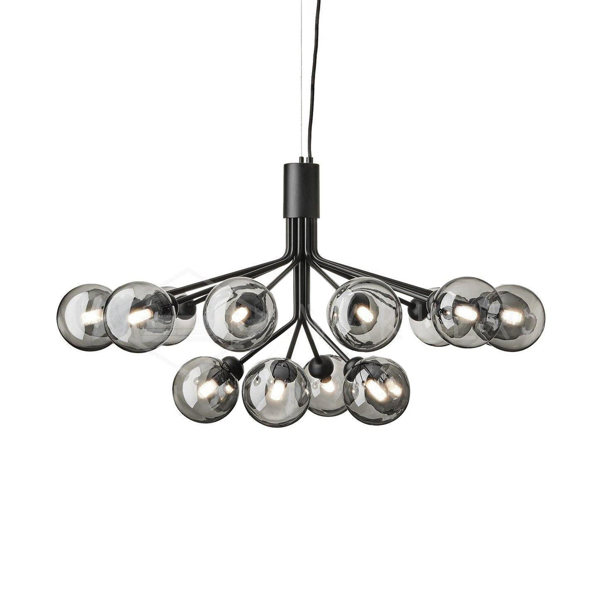 Peressa Suspension en Verre Globe Cluster Laiton