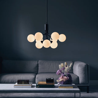 Lustra Suspension en Verre Globe Cluster Laiton