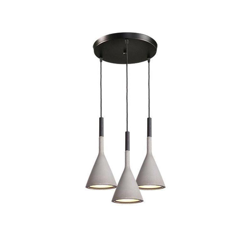 Conical Concrete Pendant Light-Neutral Decor