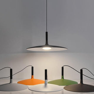Lustra Suspension Lampe Disque Plat en Aluminium-Luire