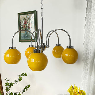 Lustra Lustre Boules en Verre Jaune