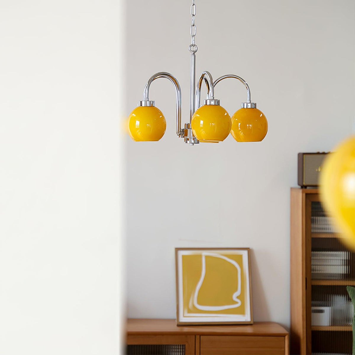 Iseleya Lustre Boules en Verre Jaune