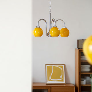 Lustra Lustre Boules en Verre Jaune