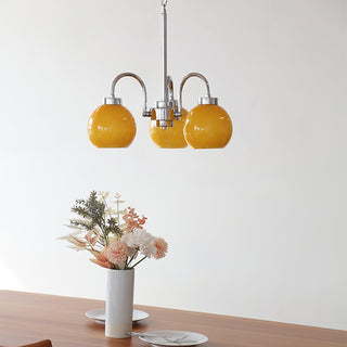 Lustra Lustre Boules en Verre Jaune