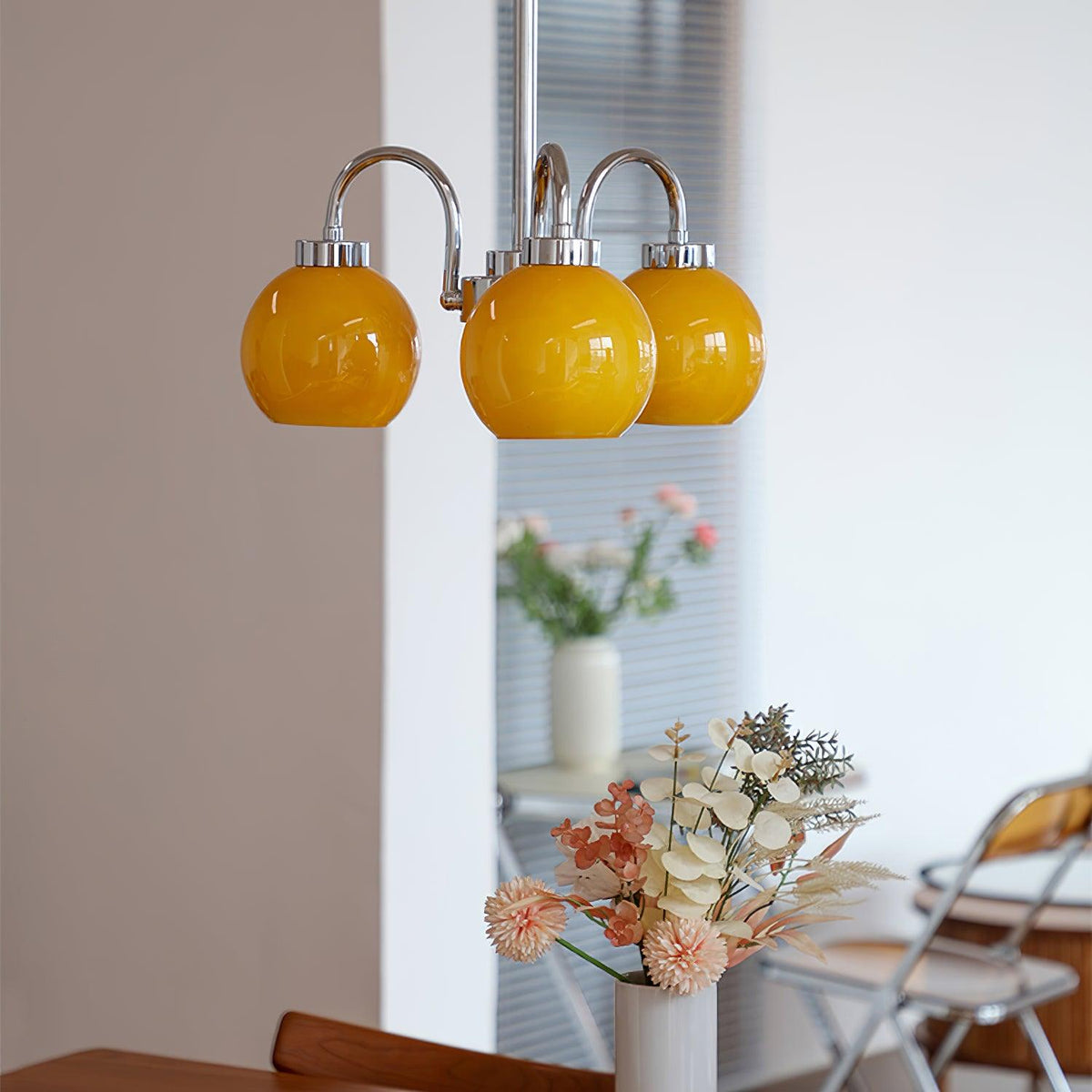 Iseleya Lustre Boules en Verre Jaune
