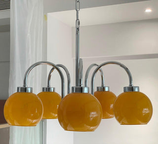 Lustra Lustre Boules en Verre Jaune