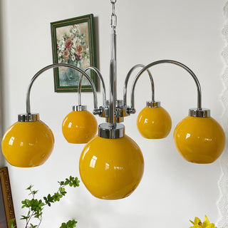 Lustra Lustre Boules en Verre Jaune