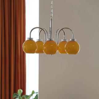 Lustra Lustre Boules en Verre Jaune