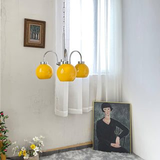 Lustra Lustre Boules en Verre Jaune