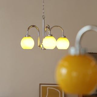 Lustra Lustre Boules en Verre Jaune
