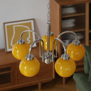 Lustra Lustre Boules en Verre Jaune