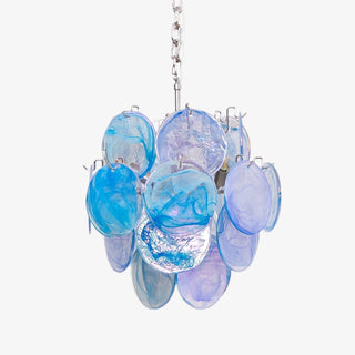 Aurora Lustre Verre Murano Bleu Aqua