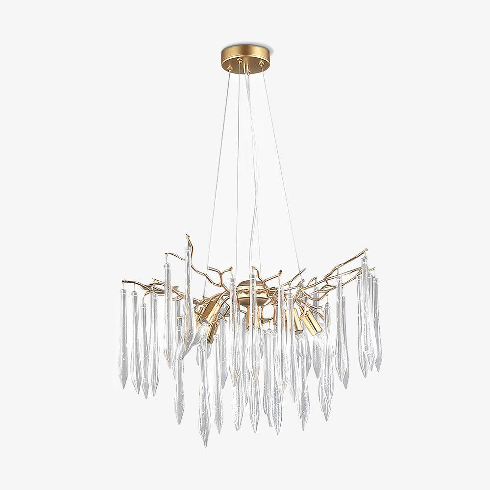 Zevivia Lustre Branches Cristal Suspension Sculpturale Artistique